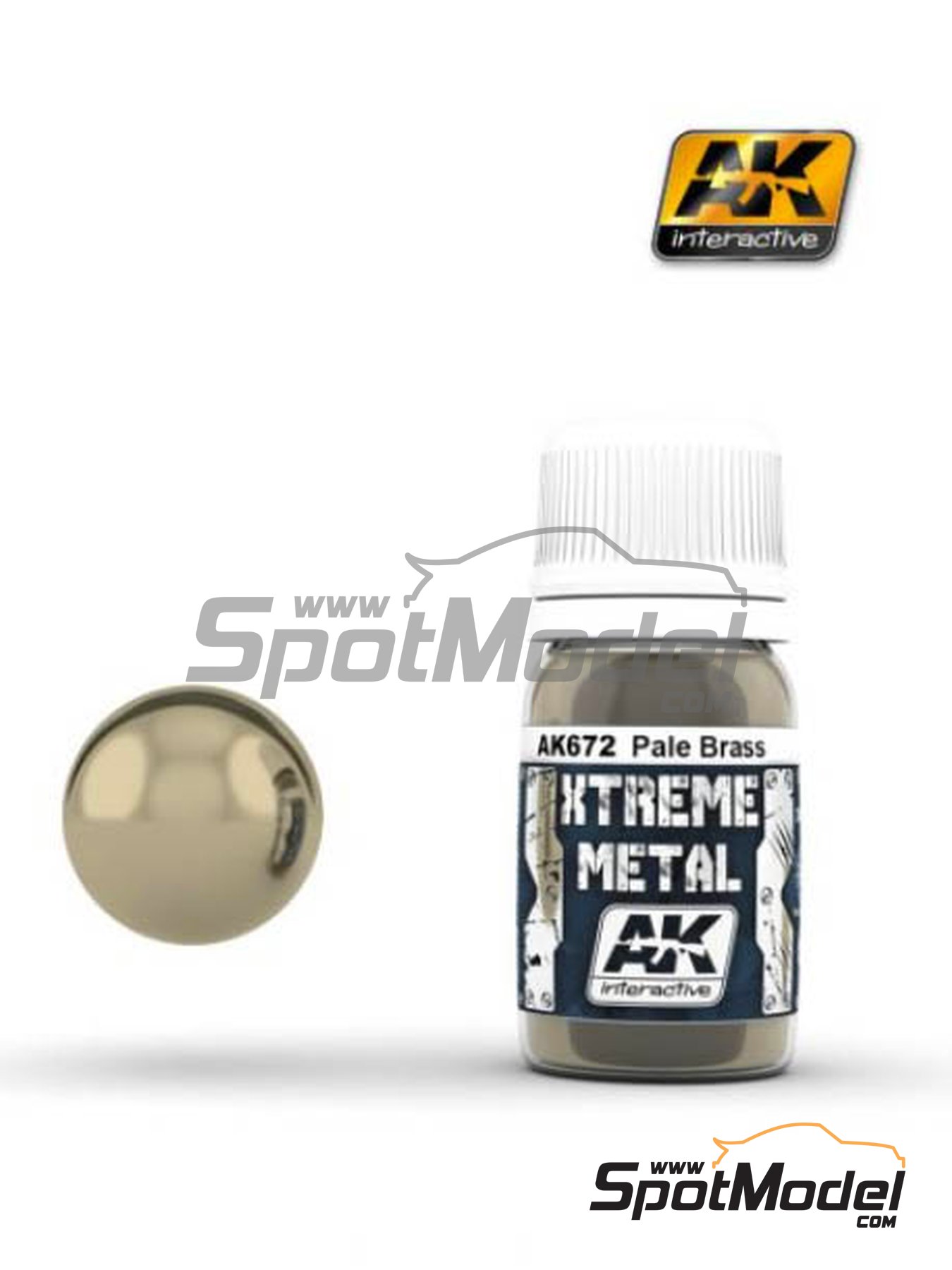 AK Interactive AK672: Xtreme metal paint Pale brass 1 x 30ml (ref